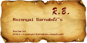 Rozsnyai Barnabás névjegykártya