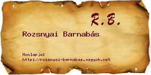 Rozsnyai Barnabás névjegykártya