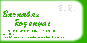 barnabas rozsnyai business card